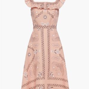 Sandro Gale Linen And Cotton-blend Midi Dress In Pink